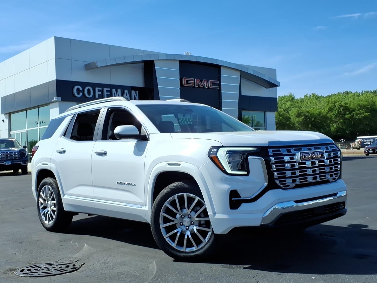 2026 GMC Terrain Denali in Summit White — front three-quarter view