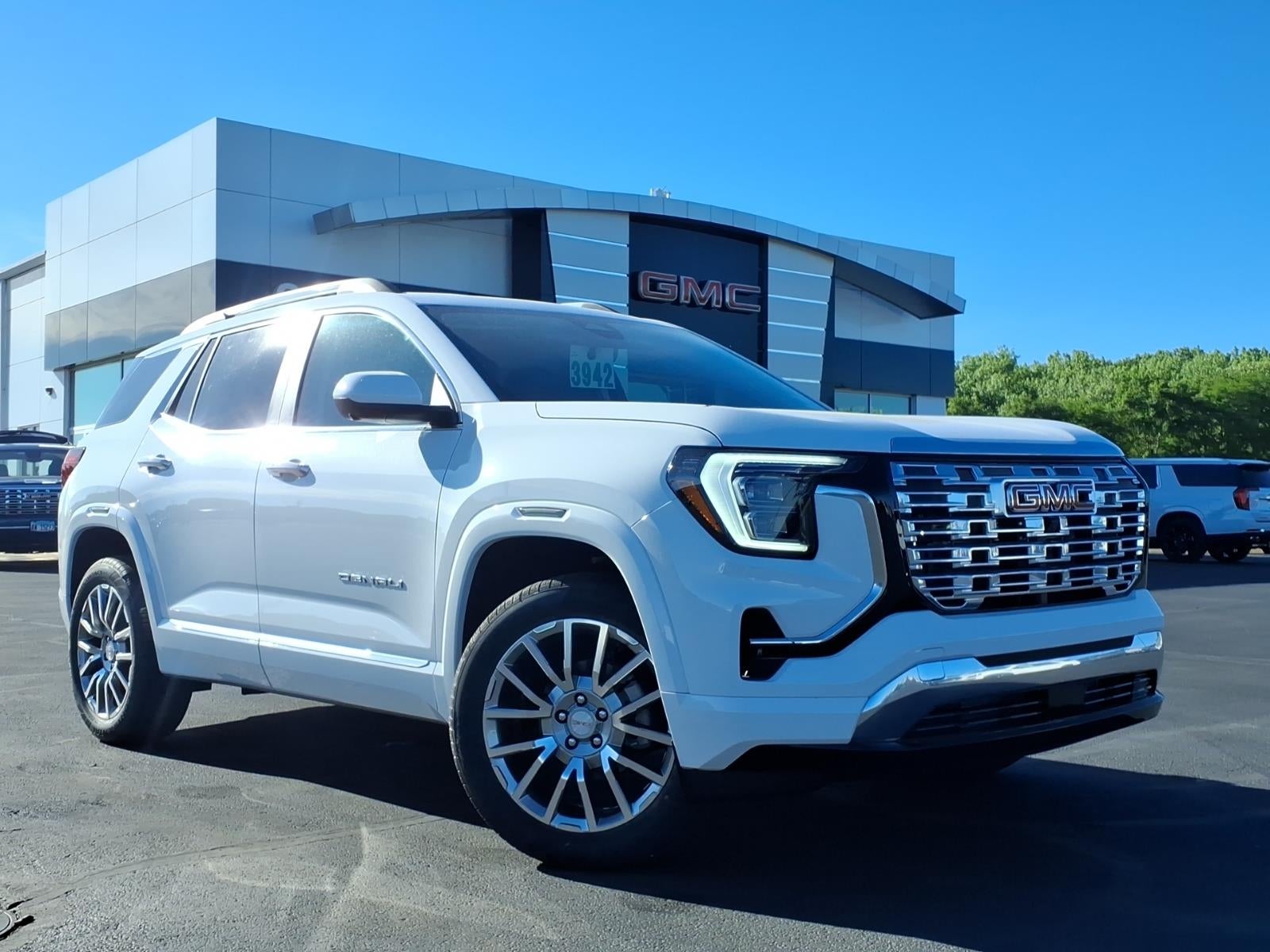 2026 GMC Terrain Denali in Summit White — front three-quarter view