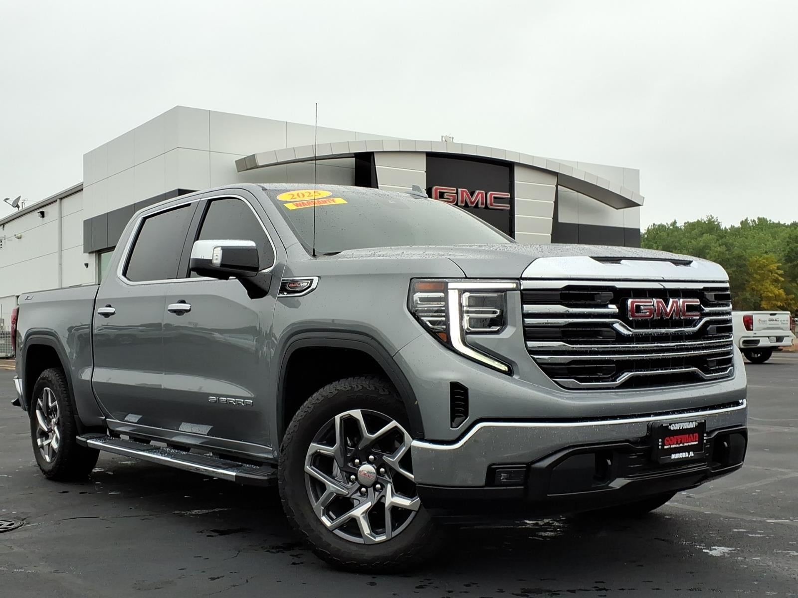 2025 GMC Sierra 1500 SLT in Sterling Metallic — front three-quarter view